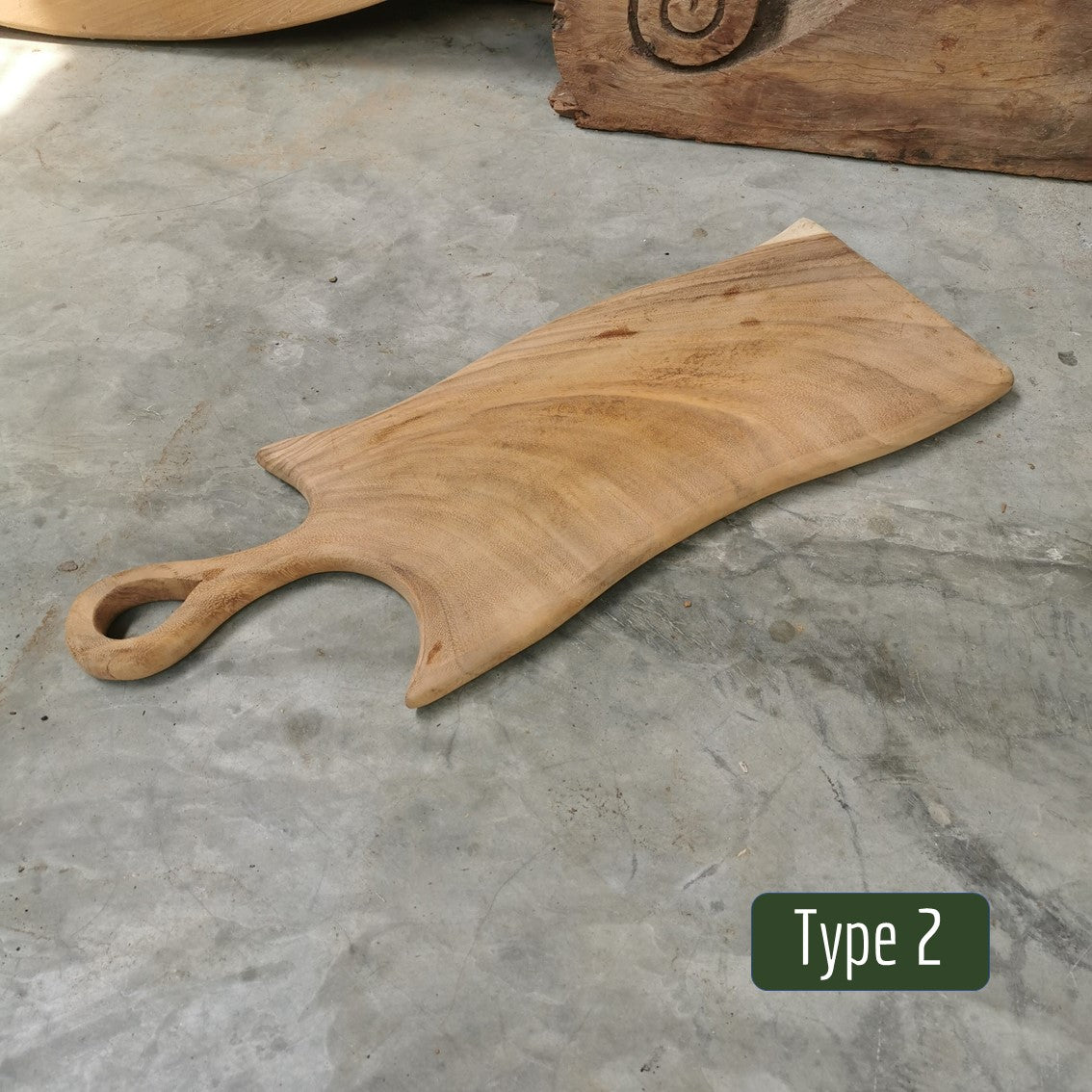Teak Curved Platter/Cheese Board